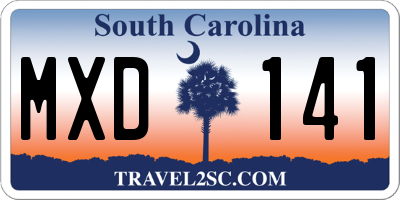 SC license plate MXD141