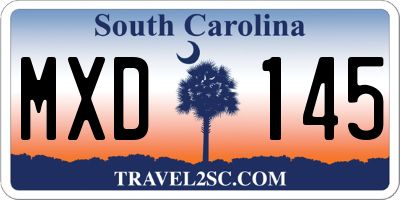 SC license plate MXD145