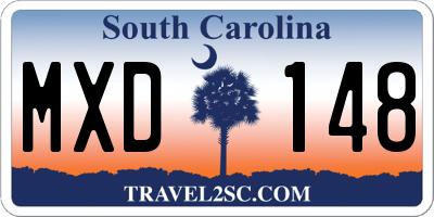 SC license plate MXD148