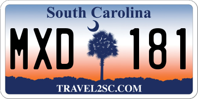 SC license plate MXD181