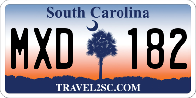 SC license plate MXD182