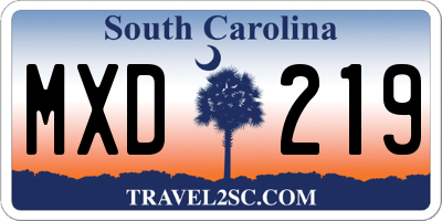 SC license plate MXD219