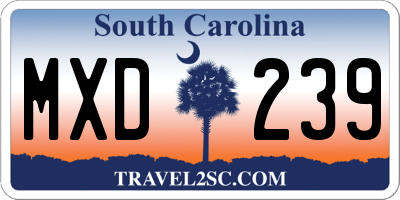 SC license plate MXD239