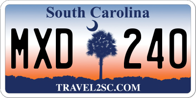 SC license plate MXD240