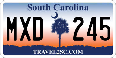 SC license plate MXD245