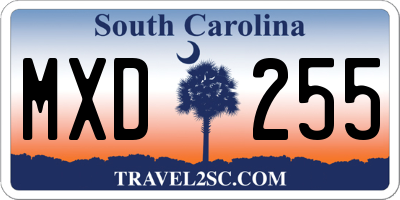 SC license plate MXD255