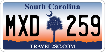 SC license plate MXD259