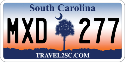 SC license plate MXD277