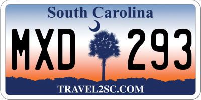 SC license plate MXD293