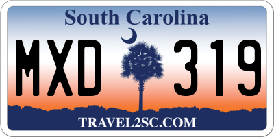 SC license plate MXD319