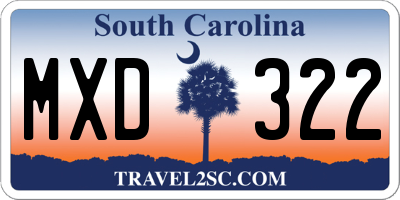 SC license plate MXD322