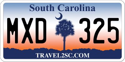 SC license plate MXD325