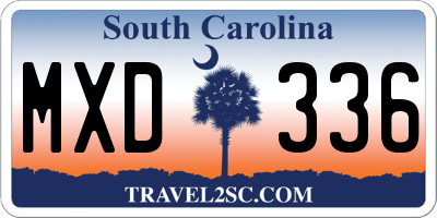 SC license plate MXD336