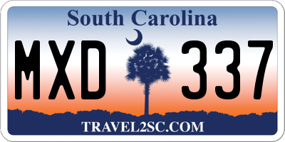 SC license plate MXD337