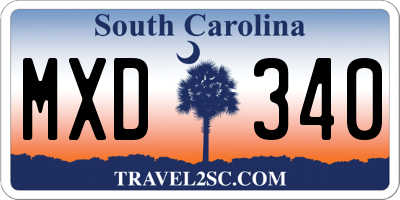 SC license plate MXD340