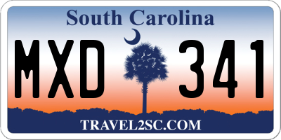 SC license plate MXD341