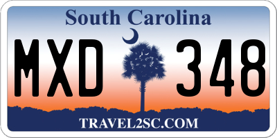 SC license plate MXD348