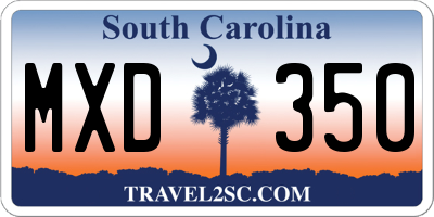 SC license plate MXD350
