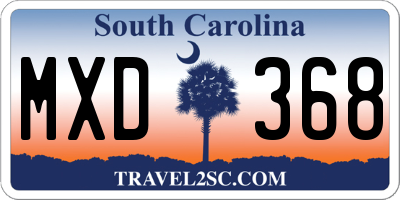 SC license plate MXD368