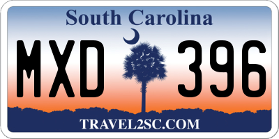 SC license plate MXD396