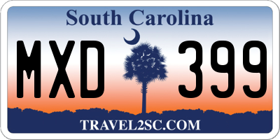 SC license plate MXD399