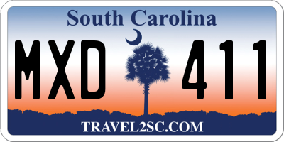 SC license plate MXD411