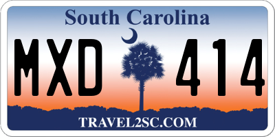 SC license plate MXD414