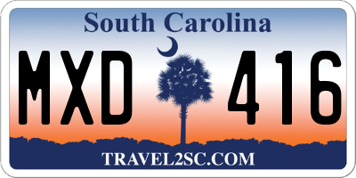 SC license plate MXD416
