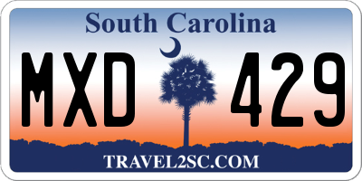 SC license plate MXD429