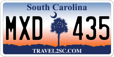 SC license plate MXD435