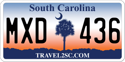 SC license plate MXD436