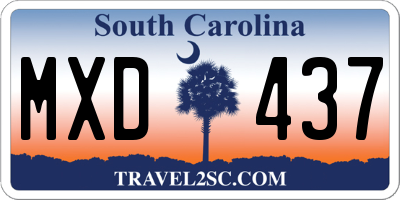 SC license plate MXD437