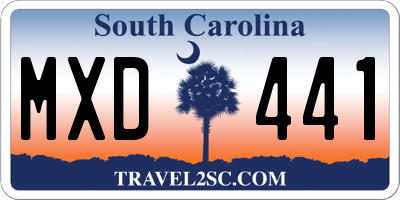 SC license plate MXD441