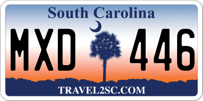 SC license plate MXD446