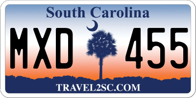 SC license plate MXD455