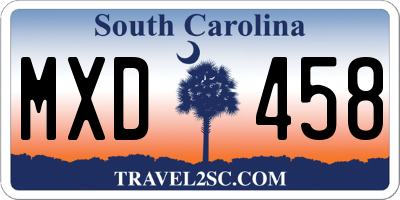 SC license plate MXD458
