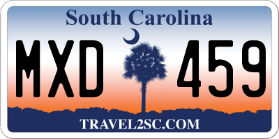 SC license plate MXD459