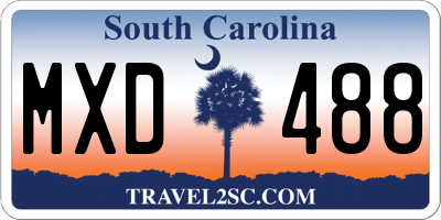 SC license plate MXD488
