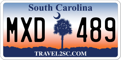 SC license plate MXD489