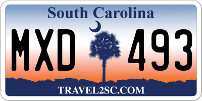 SC license plate MXD493