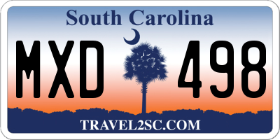 SC license plate MXD498