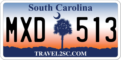 SC license plate MXD513