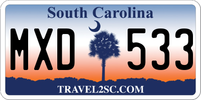 SC license plate MXD533