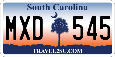 SC license plate MXD545