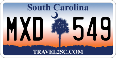 SC license plate MXD549