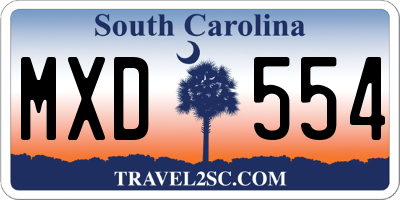 SC license plate MXD554