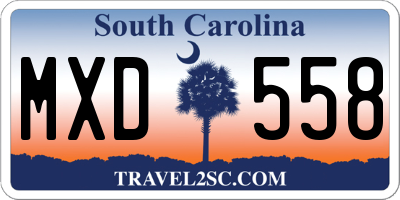 SC license plate MXD558