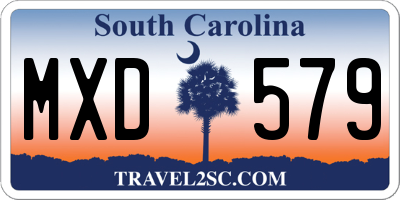 SC license plate MXD579