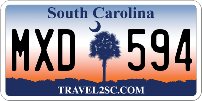 SC license plate MXD594