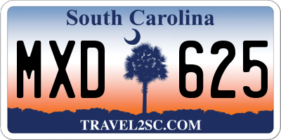 SC license plate MXD625